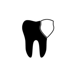 Protected tooth icon isolated on white background