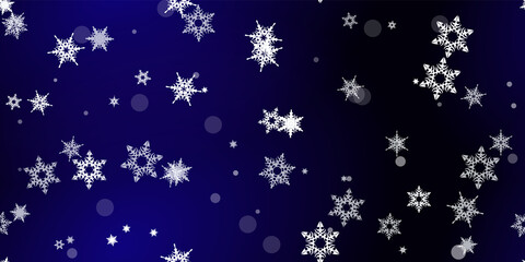 Falling Snowflakes seamless pattern flying snow