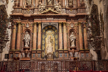 Fototapeta na wymiar Seville, Andalusia, Spain, Euripe, Side chapel of the Virgen de la Antigua in the Cathedral of Seville