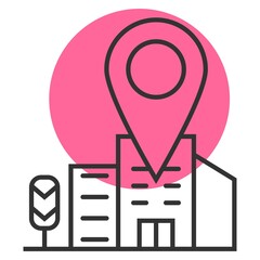 Map pointer with house icon