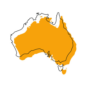 recommend clip art: Australia yellow map outline template. 