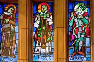 Fototapeta premium Stained glass in Notre Dame cathedral in Luxembourg