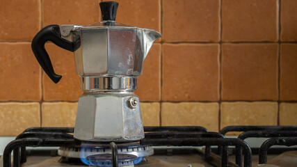 Making coffee with moka pot