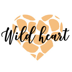 Cheetah Wild Heart isolated on white background. Cheetah Print Valentine's Day. Trendy Valentines Day design. Cut File for DIY. DIGITAL template for sublimation or cutting.