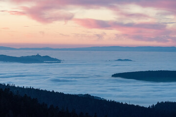 sea of fog in the valleys of Emmental and over the Berner Mittelland