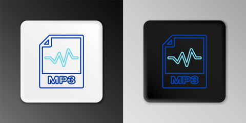 Line MP3 file document. Download mp3 button icon isolated on grey background. Mp3 music format sign. MP3 file symbol. Colorful outline concept. Vector.
