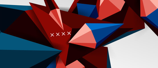 3d low poly abstract shape background vector illustration