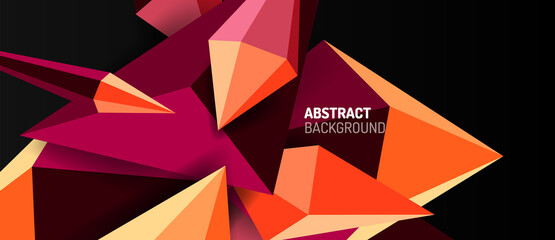 3d low poly abstract shape background vector illustration