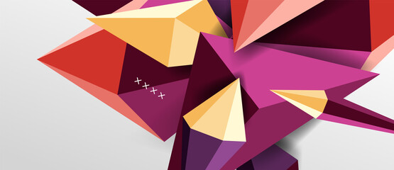 3d low poly abstract shape background vector illustration