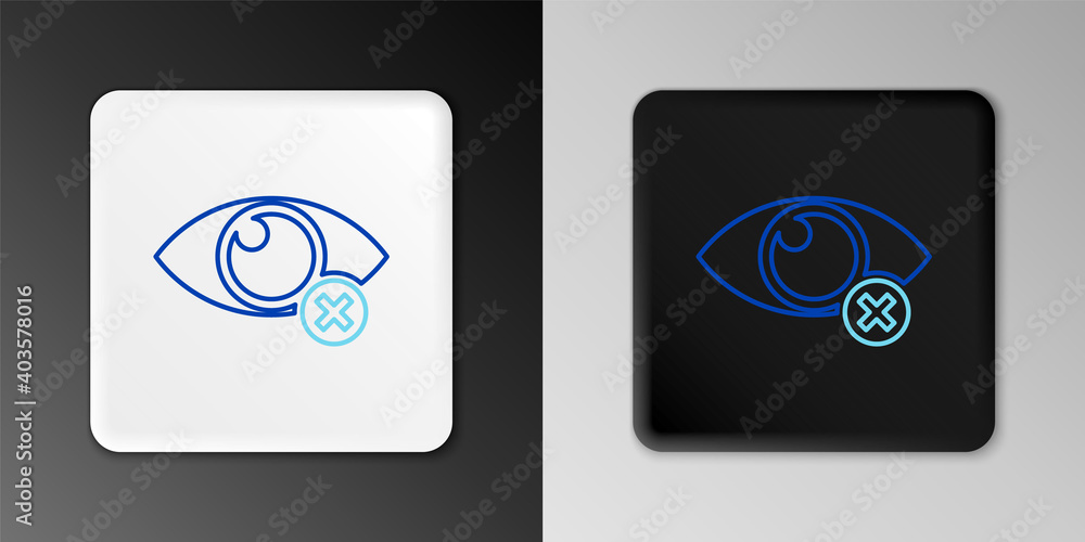 Poster line invisible or hide icon isolated on grey background. colorful outline concept. vector.