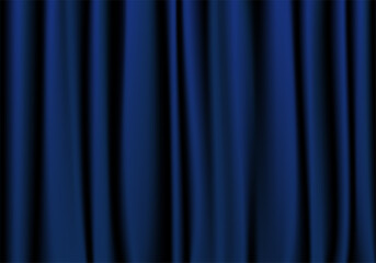 Illustration of dark blue curtains.  Vector illustration.