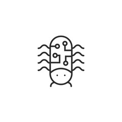 thin line computer bug icon