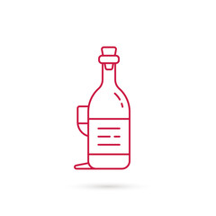 red wine bottle and glass icon
