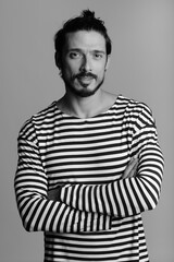 Portrait of handsome man shot in black and white