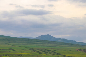 View of the Caucasus mountains in Georgia