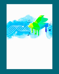 Music graphic with piano in vector quality.