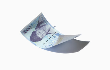 1000 South Korea won bank note. Won is the national currency of the South Korea