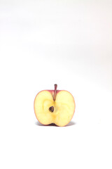 half of an apple isolated on white background vertical image