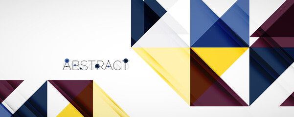 Geometric abstract background. Techno color triangle shapes. Vector illustration for covers, banners, flyers and posters and other designs