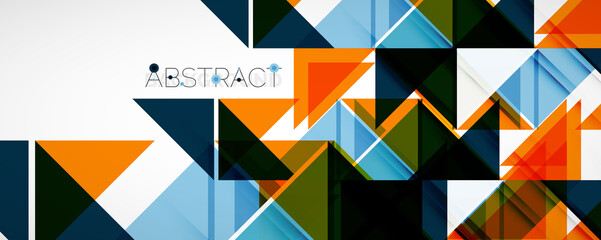 Set of vector triangle geometric backgrounds. Vector illustration for covers, banners, flyers and posters and other designs