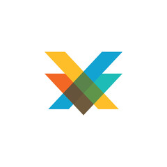 Letter V Full Color logo design