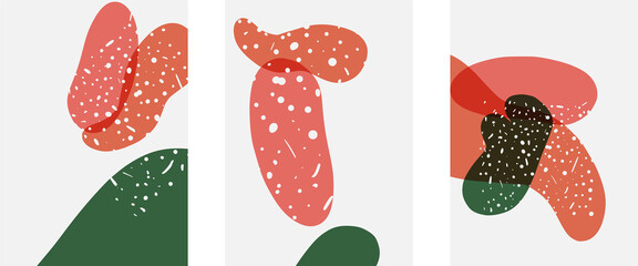 Hand drawn doodle shapes, wall art painting style, vector abstract background templates. A4 poster design or for covers, banners, flyers