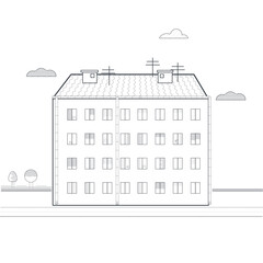 4 floor house stock vector illustration