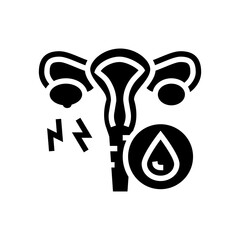 ovarian bleeding glyph icon vector. ovarian bleeding sign. isolated contour symbol black illustration