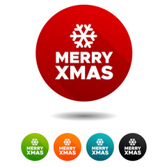Christmas icons. Snowflake signs. Merry Christmas symbol. Circle web buttons.