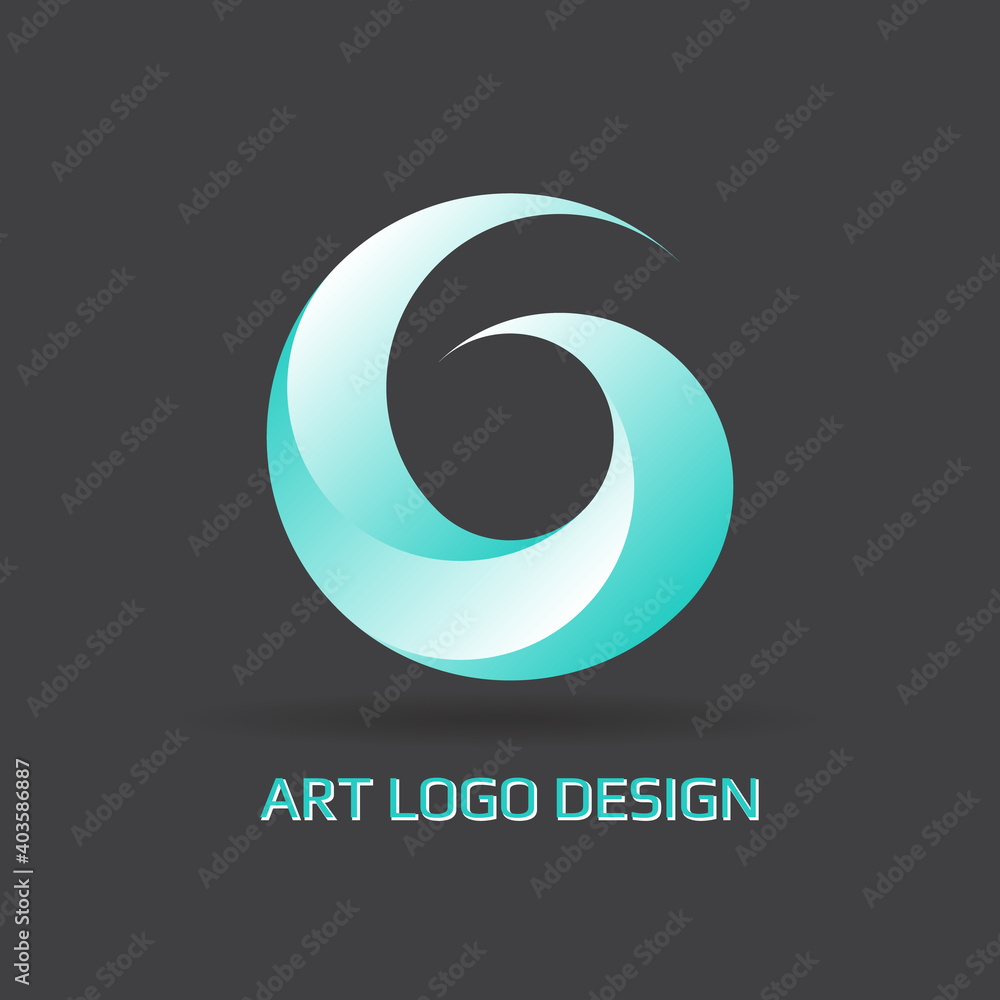 Poster circle swirl logo design elements pattern. vector abstract spiral symbol in line art style