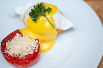 Delicious gourmet eggs benedict