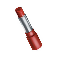 Red lipstick isolated on white background. Valentine's Day sticker illustration.