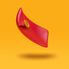 Fototapeta premium 3d falling red envelope element
