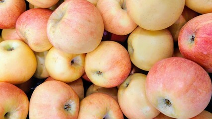 Many fresh apples in the store