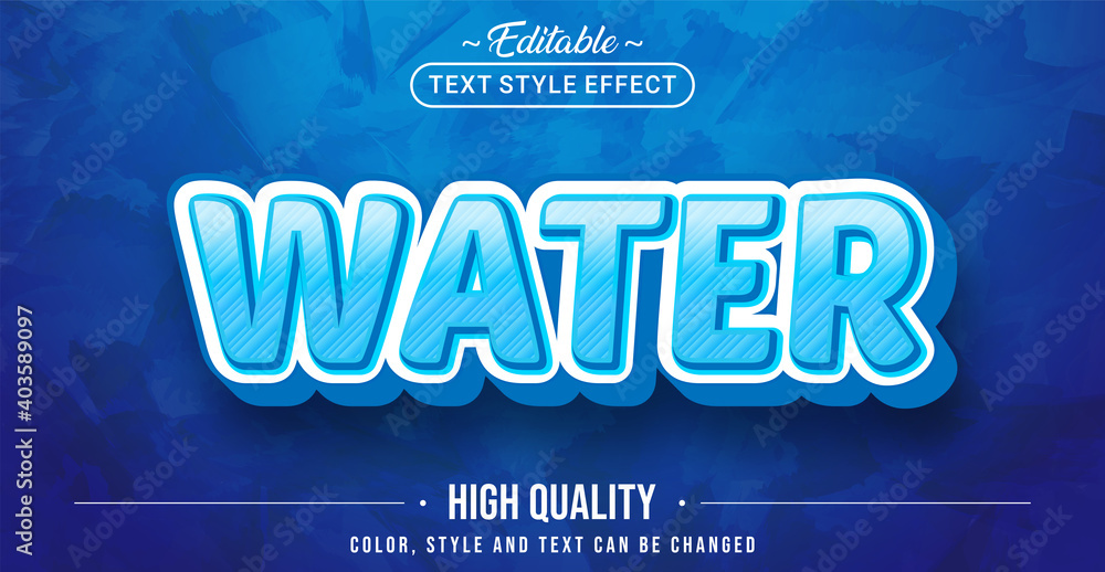 Aufkleber Editable text style effect - Water text style theme.