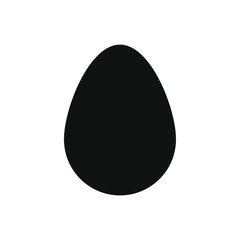 Egg vector shape icon. Simple flat easter symbol. Cooking and food sign. Bird eggshell logo. Clip-art silhouette.