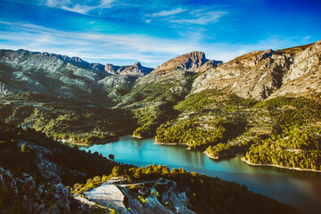 lake and mountains