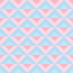 Pastel blue and pink vintage geometric pattern vector.