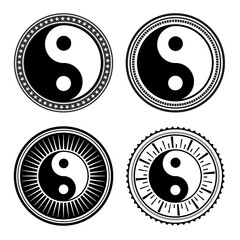 yin yang sign - obrazy, fototapety, plakaty