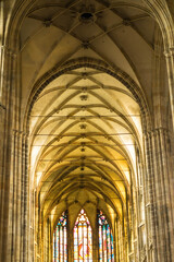 Fototapeta premium St Vitus Cathedral, Hradcany, Prague Castle, Czech Republic, December 2017
