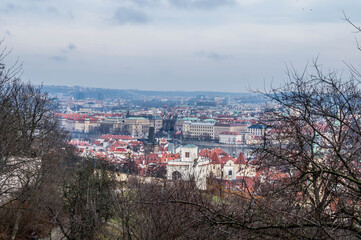 View on Prague from Hradcany Hill, photographed in December 2017