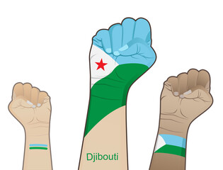 A fiery spirit of struggle, defending the good name of the nation by drawing the Djibouti state flag on your hands