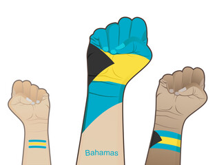 A fiery spirit of struggle, defending the good name of the nation by drawing the Bahamas state flag on your hands