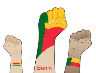 A fiery spirit of struggle, defending the good name of the nation by drawing the Benin state flag on your hands