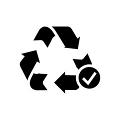 recycling sign glyph icon vector. recycling sign sign. isolated contour symbol black illustration