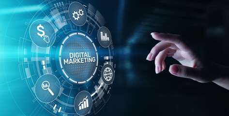 Fototapeta na wymiar Digital marketing, Online advertising, SEO, SEM, SMM. Business and internet concept.