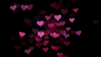 Pink hearts decoration background - computer illustration graphic for Valentine's day concept