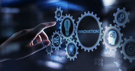 Innovation business and technology concept on virtual screen. Innovate creative process.