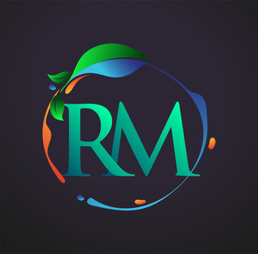 Initial Letter RM With nature elements Logo, colorful nature and environment logo. vector logo for business and company identity.