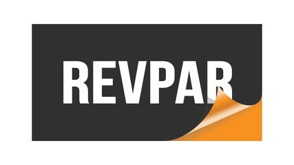 REVPAR text written on black orange sticker.
